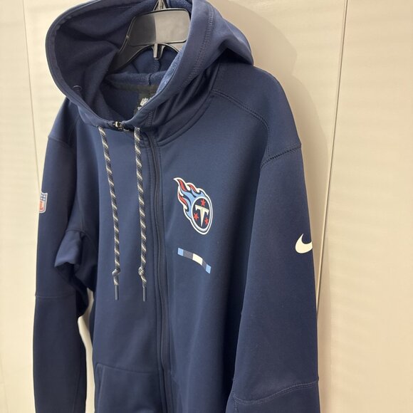 Nike Dri Fit Tennessee Titans Sideline On Field Full Zip Hoodie Men’s Sz S Navy - Picture 2 of 10